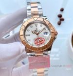 Rolex Yachtmaster Rose Gold Replica Watch Silver Dial